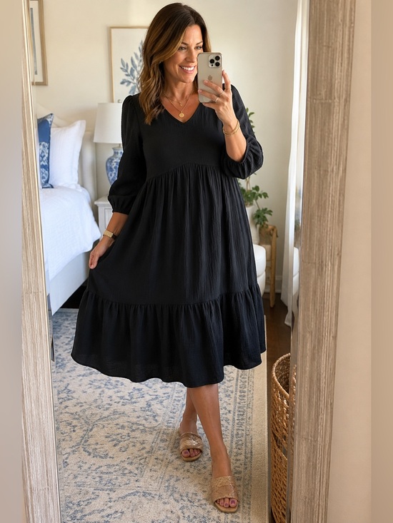 Ronni Nicole Dresses & Skirts - NWT Ronni Nicole Black V-Neck Midi Dress